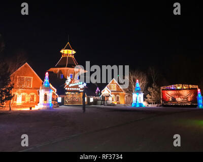 Harbi, Harbi, Cina. 24 gen 2019. Harbin, CINA-paesaggio notturno del Volga la Manor di Harbin, Provincia di Heilongjiang. Credito: SIPA Asia/ZUMA filo/Alamy Live News Foto Stock