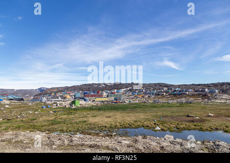 Vista della citta' di Ilulissat. Foto Stock