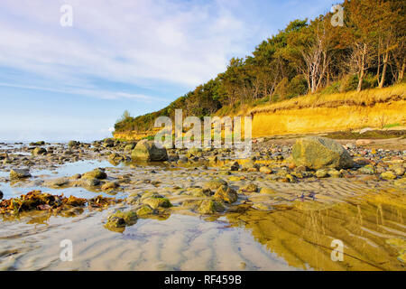 La scogliera costa sull'isola di Poel in Germania Foto Stock