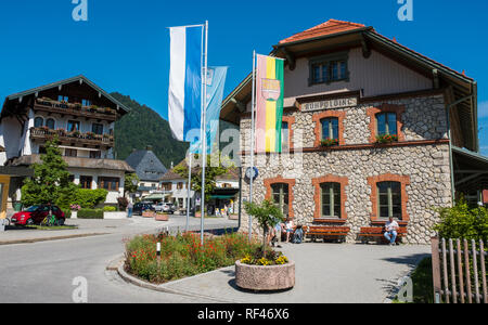 Ruhpolding stazione ferroviaria, Alta Baviera, Germania, Europa Foto Stock