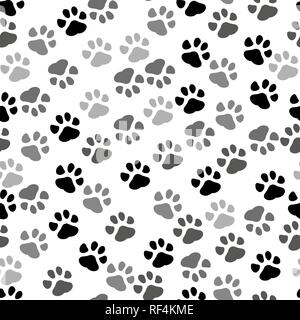 Sfondo senza giunture - pet paw stampa e osso Illustrazione Vettoriale