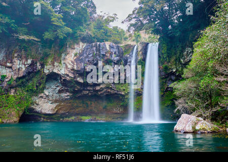 Cheonjiyeon falls, Jeju Island, Corea del Sud Foto Stock