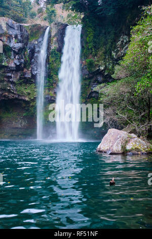 Cheonjiyeon falls, Jeju Island, Corea del Sud Foto Stock