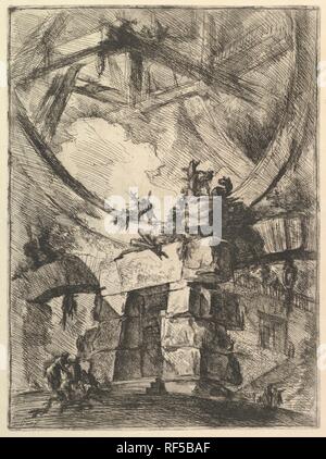 La ruota gigante, dalle Carceri d'invenzioni (immaginaria carceri). Artista: Giovanni Battista Piranesi (italiano, Mogliano Veneto Roma 1720-1778). Dimensioni: foglio: 25 1/16 x 19 1/2 in. (63,6 x 49,5 cm) Piastra: 21 5/8 x 16 1/16 in. (55 x 40,8 cm). Editore: Giovanni Bouchard (francese, ca. 1716-1795). Serie/Portfolio: Carceri d'invenzione (immaginaria carceri). Data: ca. 1749-50. Museo: Metropolitan Museum of Art di New York, Stati Uniti d'America. Foto Stock