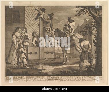 Hudibras trionfante (dodici grandi illustrazioni per Samuel Butler's Hudibras, piastra 4). Artista: William Hogarth (British, Londra Londra 1697-1764). Autore: Illustra Samuel Butler (British, battezzati Strensham, Worcestershire 1613-1680 Covent Garden). Dimensioni: piastra: 10 9/16 x 13 5/8 in. (26,8 x 34,6 cm) foglio: 11 9/16 x 14 1/2 in. (29,4 x 36,8 cm). Data: 1725-68. Museo: Metropolitan Museum of Art di New York, Stati Uniti d'America. Foto Stock