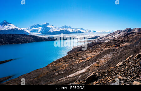 Vedute panoramiche dalla Estancia Cristina e Glaciar Upsala, Patagonia, Argentina Foto Stock