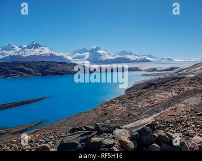 Vedute panoramiche dalla Estancia Cristina e Glaciar Upsala, Patagonia, Argentina Foto Stock