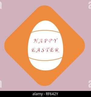 Semplice disegno di uova di pasqua e iscrizione buona Pasqua Illustrazione Vettoriale