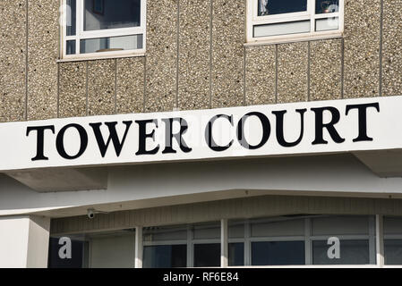 Torre Court Apartments in WESTCLIFF PARADE, Westcliff on Sea, Essex, Regno Unito. Azionato da Torre residenti Corte Westcliff Ltd property management Foto Stock