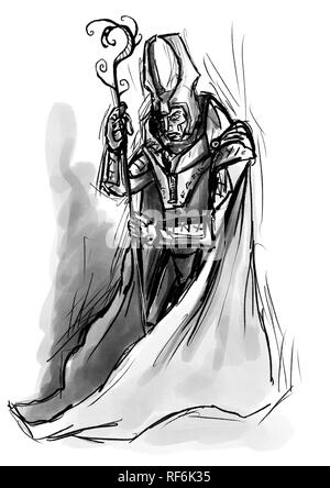 Illustrazione del dio norvegese Loki Foto Stock