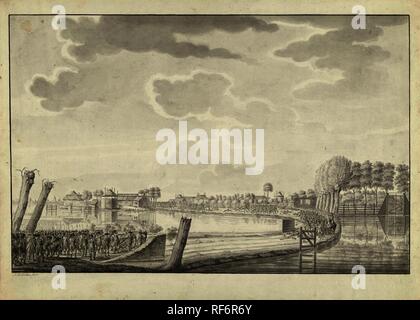 Attacco a Ouderkerk aan de Amstel, 1787. Relatore per parere: Jean George Teissier (firmato dall'artista). Dating: 1788 - 1790. Luogo: Nord dei Paesi Bassi. Misurazioni: h 359 mm × W 503 mm. Museo: Rijksmuseum Amsterdam. Foto Stock