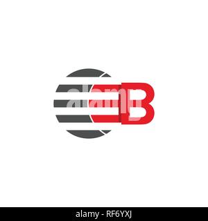 Lettera B logo grafico. lettera iniziale b logo grafico del modello di business, logo design, isolato su sfondo bianco. Illustrazione Vettoriale