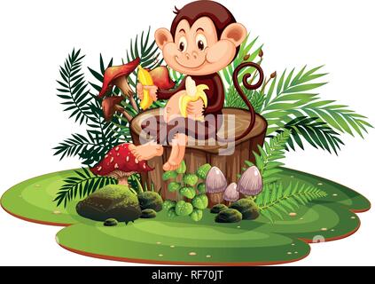 Scimmia isolati in natura illustrazione Illustrazione Vettoriale