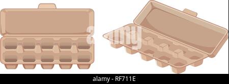 Set di uovo in cartone illustrazione Illustrazione Vettoriale