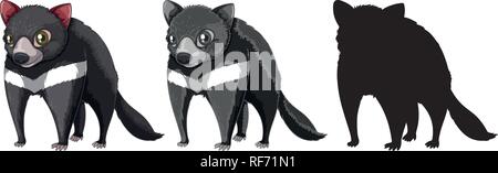 Set di diavoli della Tasmania illustrazione di carattere Illustrazione Vettoriale