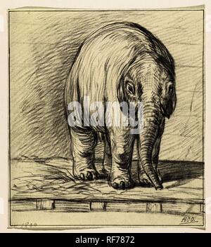 Elefante permanente. Relatore per parere: Jean Bernard. Dating: 1800. Misurazioni: h 198 mm × W 178 mm. Museo: Rijksmuseum Amsterdam. Foto Stock