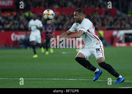 Sevilla, Spagna. 23 gen 2019. Mercado del Sevilla FC capi la sfera durante la Copa del Rey match tra Sevilla FC v FC Barcellona al Ramon Sanchez Pizjuan Stadium il 23 gennaio 2019 in Sevilla, Spagna Credito: Javier Montaño Pacifico/press/Alamy Live News Foto Stock