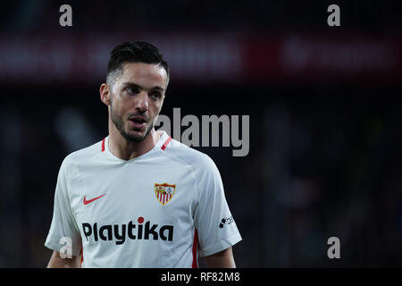 Sevilla, Spagna. 23 gen 2019. Pablo Sarabia di Sevilla FC durante la Copa del Rey match tra Sevilla FC v FC Barcellona al Ramon Sanchez Pizjuan Stadium il 23 gennaio 2019 in Sevilla, Spagna Credito: Javier Montaño Pacifico/press/Alamy Live News Foto Stock