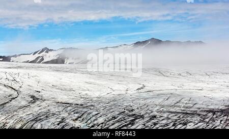 Skálafellsjökull, Skalafellsjökull, lingua del ghiacciaio del Vatnajökull, vulcano, Breiðabunga Breidabunga, Jöklasel vicino Höfn Foto Stock