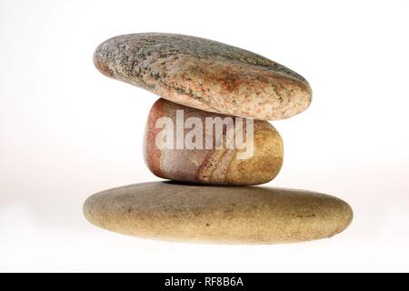 Lisci ciottoli, in studio still-life shot Foto Stock