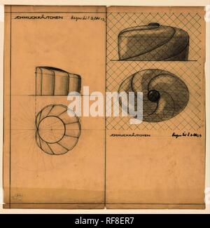 Design per una gioielleria in argento box. Relatore per parere: Mathieu Lauweriks. Dating: 2-ott-1913. Misurazioni: h 364 mm × W 363 mm. Museo: Rijksmuseum Amsterdam. Foto Stock