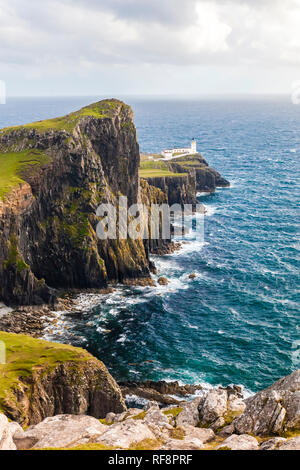 Il faro e la costa dell'Isola di Skye in Scozia,, Leuchtturm und Kueste der Isola di Skye, Schottland, Foto Stock