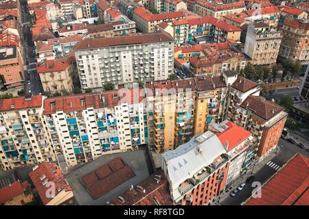 Vista del centro della città dalla Mole Antonelliana, Torino, Piemonte, Italia, Europa Foto Stock