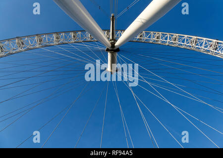 London Eye ruota panoramica Ferris, Londra, Regno Unito. Foto Stock