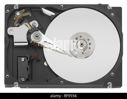 HDD Hard disk drive isolati su sfondo bianco Foto Stock