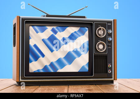 La televisione greca concetto, rendering 3D Foto Stock