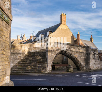 Trinità Bridge, a tre vie di ponte nella città di Crowland, Lincolnshire, usato per attraversare i due fiumi che prima erano indirizzati Foto Stock