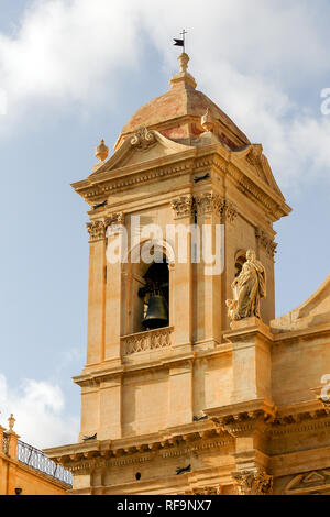 Dettaglio della Cattedrale di San Nicola di Mira di Noto - Sicilia - Italia Foto Stock