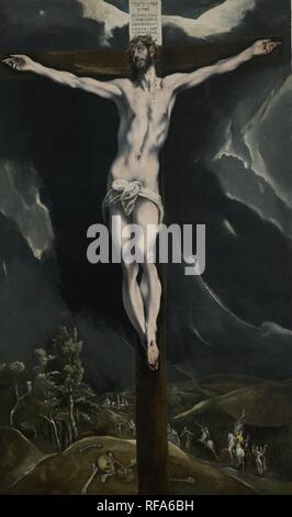 CRISTO EN LA CRUZ - 1590-1600 - Manierismo Español. Autore: GRECO, EL. Posizione: Collezione privata. MADRID. Spagna. Foto Stock