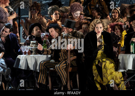 Berlino, Germania. 23 gen 2019. "La Boheme" da Puccini, prova nelle Komische Oper di Berlino, Germania. Credito: Beata Siewicz/Pacific Press/Alamy Live News Foto Stock