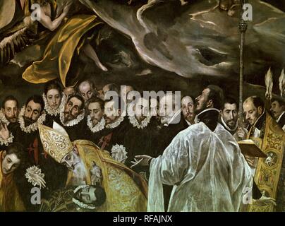 "La sepoltura del Conte di Orgaz" (dettaglio), 1587, olio su tela. Autore: GRECO, EL. Posizione: IGLESIA DE SANTO TOME. Toledo. Spagna. Foto Stock