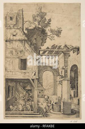 La Natività (copy). Artista: Dopo Albrecht Dürer (Tedesco, 1471-1528 Norimberga Norimberga). Dimensioni: foglio: 7 5/16 × 4 15/16 in. (18,5 x 12,5 cm). Data: n.d.. Museo: Metropolitan Museum of Art di New York, Stati Uniti d'America. Foto Stock