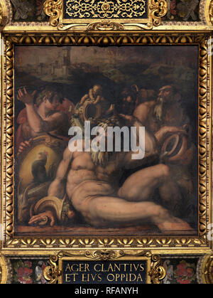 Allegoria del Chianti. Data/Periodo: 1563 - 1565. Pittura Di Olio su legno. Altezza: 250 mm (9,84 in); larghezza: 250 mm (9,84 in). Autore: Giorgio Vasari. VASARI GIORGIO. Foto Stock