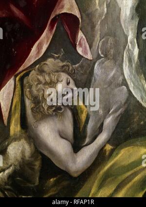 "La sepoltura del Conte di Orgaz" (dettaglio), 1587, olio su tela. Autore: GRECO, EL. Posizione: IGLESIA DE SANTO TOME. Toledo. Spagna. Foto Stock