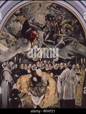 "La sepoltura del Conte di Orgaz", 1587, olio su tela, 480 x 360 cm. Autore: GRECO, EL. Posizione: IGLESIA DE SANTO TOME. Toledo. Spagna.