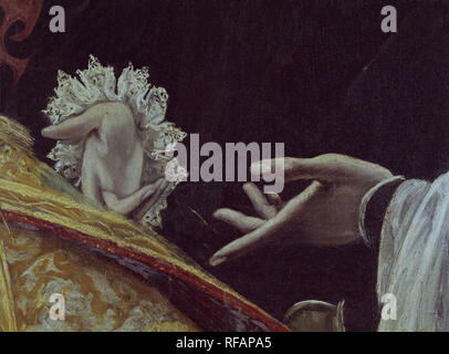 "La sepoltura del Conte di Orgaz" (dettaglio), 1587, olio su tela. Autore: GRECO, EL. Posizione: IGLESIA DE SANTO TOME. Toledo. Spagna. Foto Stock