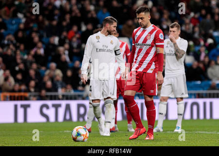 Girona FC Alex Granell durante la Copa del Rey match tra il Real Madrid e Girona FC a Santiago Bernabeu Stadium. (Punteggio finale: Real Madrid 4 - Girona FC 2) Foto Stock