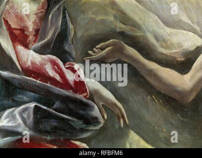 "La sepoltura del Conte di Orgaz" (dettaglio), 1587, olio su tela. Autore: GRECO, EL. Posizione: IGLESIA DE SANTO TOME. Toledo. Spagna. Foto Stock