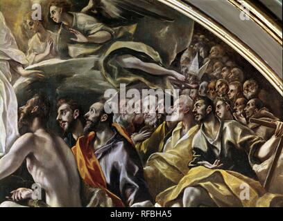 "La sepoltura del Conte di Orgaz" (dettaglio), 1587, olio su tela. Autore: GRECO, EL. Posizione: IGLESIA DE SANTO TOME. Toledo. Spagna. Foto Stock