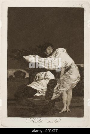 Francisco de Goya y Lucientes / 'male la notte". 1797 - 1799. L'attacco, brunito acquatinta su avorio di cui la carta. Museo : Museo del Prado di Madrid, España. Foto Stock