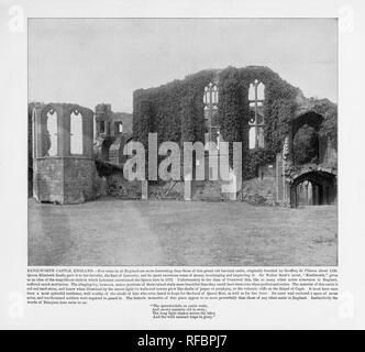 Il Castello di Kenilworth, Inghilterra, antichi Inghilterra fotografia, 1893 Foto Stock