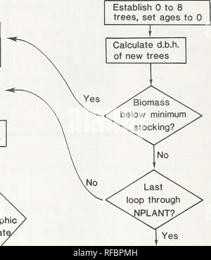 . CLIMACS : un modello al computer della foresta sviluppo stand per il western Oregon e Washington. Le foreste e la silvicoltura Oregon elaborazione dati; le foreste e la silvicoltura Washington (stato) di elaborazione dei dati. Impostare nuova struttura evo 1 Chiamata di Ritorno di germogli di determinare il numero di individui per l'impianto di figura 3 - Diagramma di flusso per la subroutine nascita 10. Si prega di notare che queste immagini vengono estratte dalla pagina sottoposta a scansione di immagini che possono essere state migliorate digitalmente per la leggibilità - Colorazione e aspetto di queste illustrazioni potrebbero non perfettamente assomigliano al lavoro originale. Dale, Virginia H; Hemstrom, miglia a nordovest del Pacifico Foto Stock