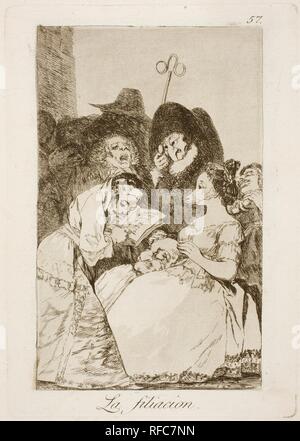 Francisco de Goya y Lucientes / "filiazione". 1797 - 1799. Attacco, acquatinta su avorio di cui la carta. Museo : Museo del Prado di Madrid, España. Foto Stock
