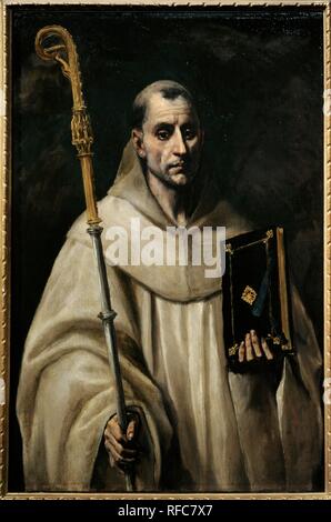 San Bernardo di Chiaravalle (1090-1153). Abate francese e riformatore dell'ordine cistercense. Ritratto di Rinascimento Spagnolo pittore El Greco (1541-1614). Lo stato Museo Hermitage. San Pietroburgo. La Russia. Foto Stock