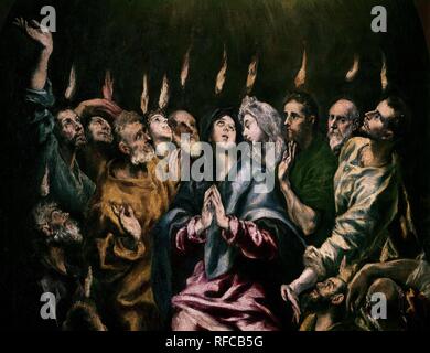 "Pentecoste" (dettaglio), ca. 1600, olio su tela, P00828. Autore: GRECO, EL. Posizione: Il MUSEO DEL PRADO-PINTURA. MADRID. Spagna. Foto Stock