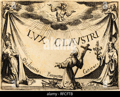 Frontespizio per 'la luce del chiostro'. Data: 1628. Medio: l'attacco. Museo: National Gallery of Art di Washington DC. Autore: Jacques Callot. Foto Stock